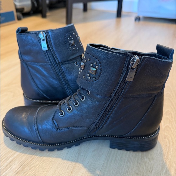 VENUS Black Leather Studded Boots - Picture 4 of 6